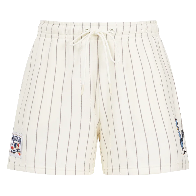 MLB ST. LOUIS CARDINALS PINSTRIPE RETRO CLASSIC WOMEN'S FLC SHORT (EGGSHELL/ GREY)