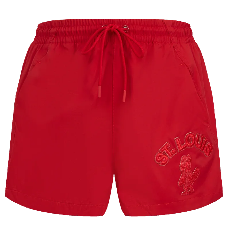 MLB ST. LOUIS CARDINALS TRIPLE TONAL WOMEN'S WOVEN SHORT (RED)