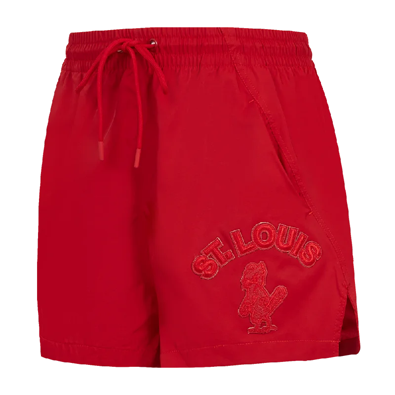 MLB ST. LOUIS CARDINALS TRIPLE TONAL WOMEN'S WOVEN SHORT (RED)