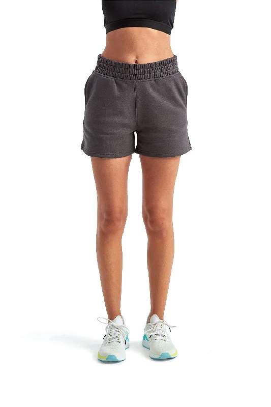 TriDri Womens Maria Jogger Shorts w/ Pockets - Charcoal Grey