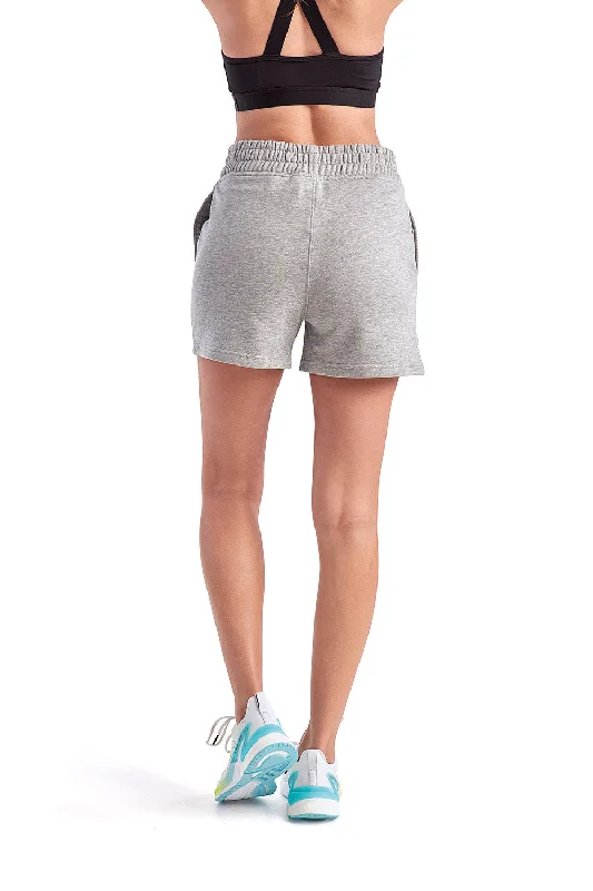 TriDri Womens Maria Jogger Shorts w/ Pockets - Heather Grey