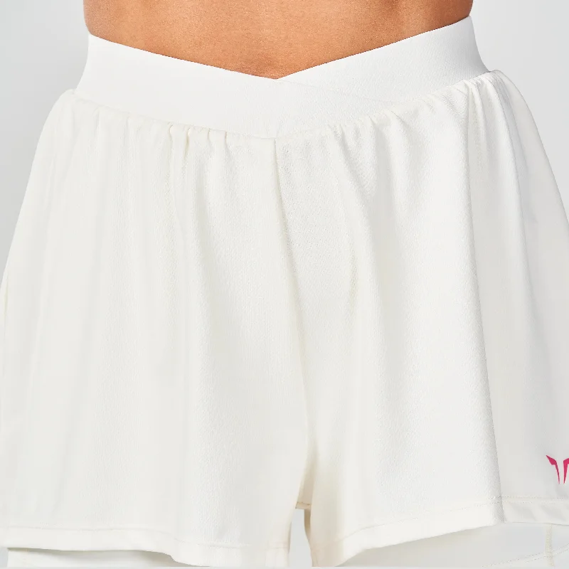 Untamed 2-In-1 Running Shorts - Pearl White