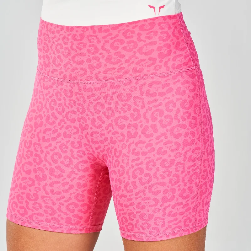 Untamed 5"" Biker Shorts - Hot Pink Print