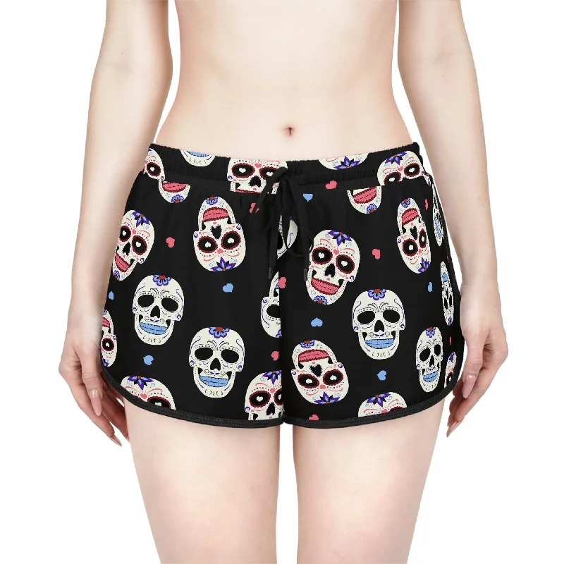 Women's Meican Sugar Skull Relaxed Shorts