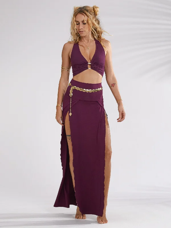 Cleopatra Slit Skirt - Amethyst Purple