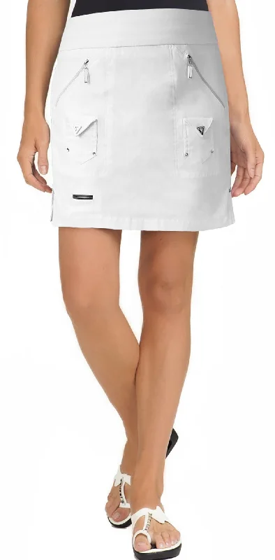 Jamie Sadock Basic Women's Skinnylicious Pull on 17.5"" Skort -White