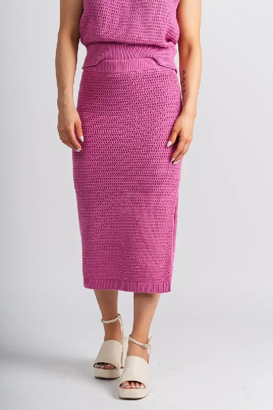 Crochet midi skirt rose violet