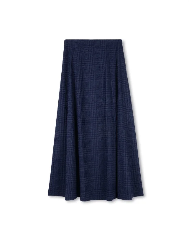 Elastic Waisted Stretch Fabric Pleated Skirt