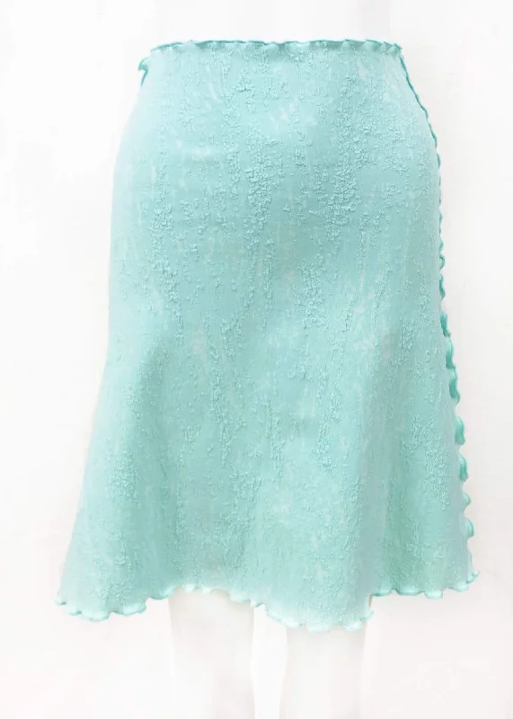 Fair Aqua Static Ocean Jacquard Knit Bias Skirt