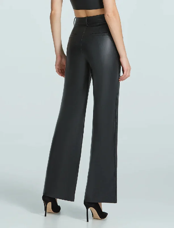 Faux Leather Wide-Leg Trouser