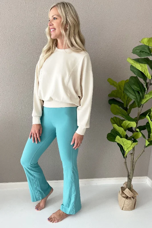 High Waist Band Bell Bottom Leggings