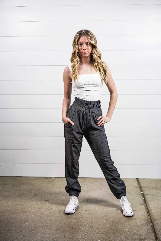 High Waisted Joggers (Charcoal)