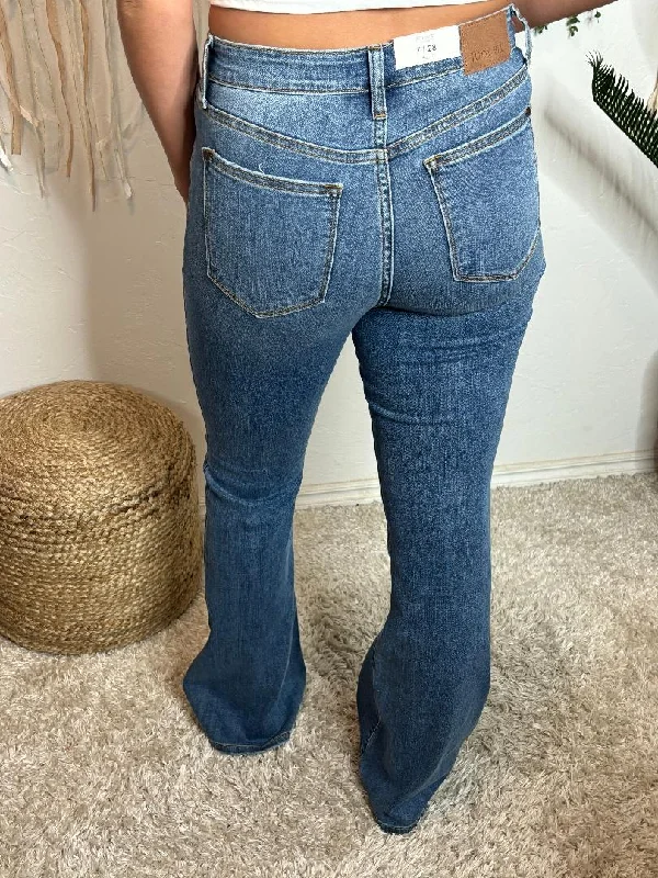 Judy Blue High Waist Classic Flare Non-Distressed Jeans