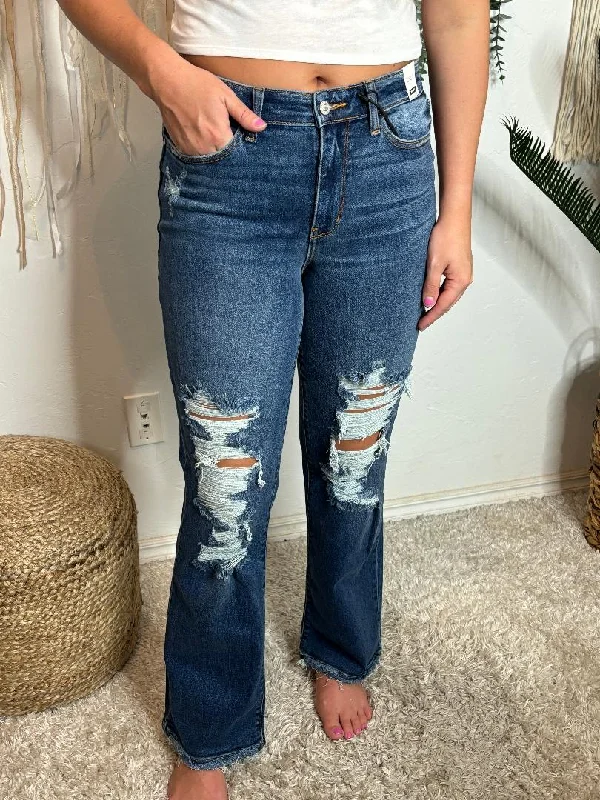 Judy Blue Mid Rise Destroyed Dad Jeans