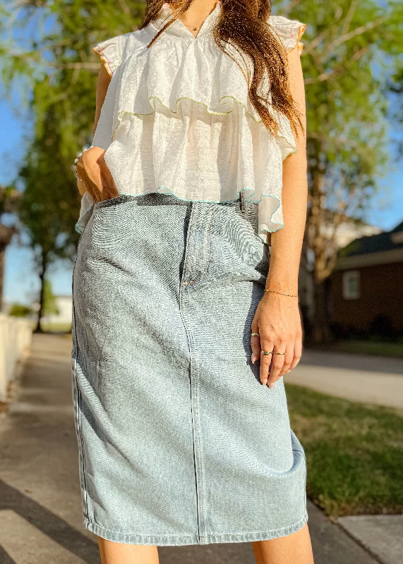 Kyra Denim Midi Skirt