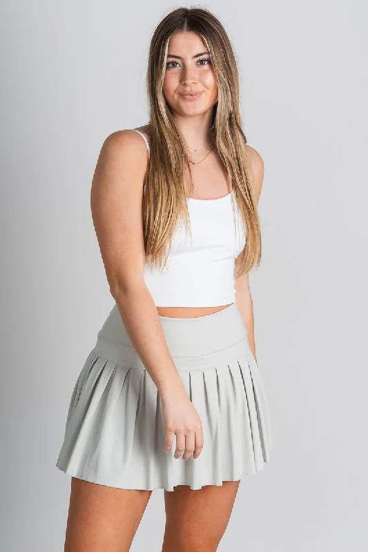 Pleated tennis skirt light sage