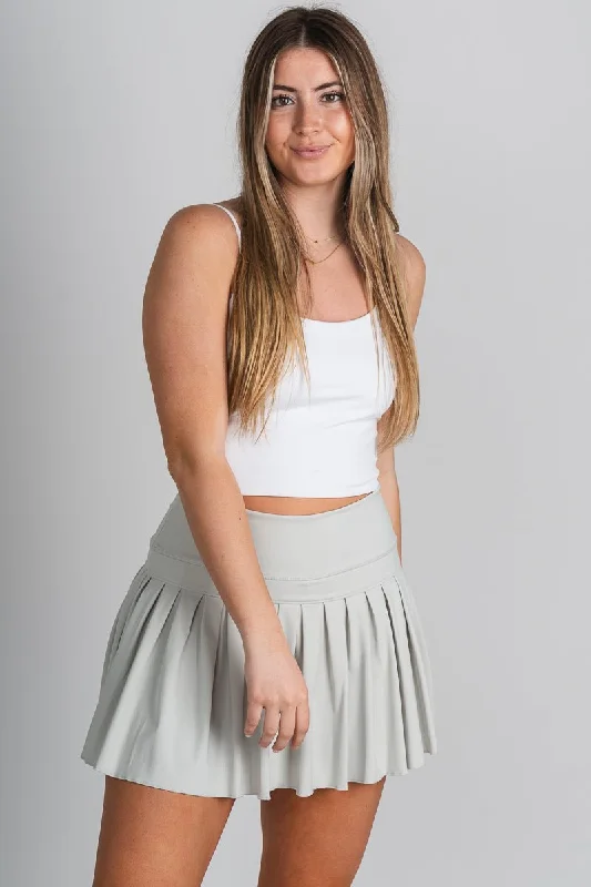 Pleated tennis skirt light sage