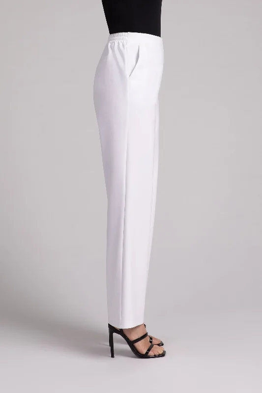 Ponte Pull On Stovepipe Pant | White