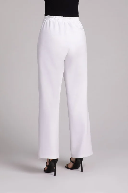 Ponte Pull On Stovepipe Pant | White