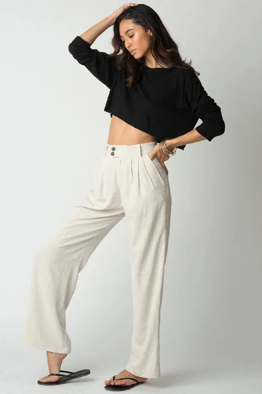 The Pleated Pant - Natural