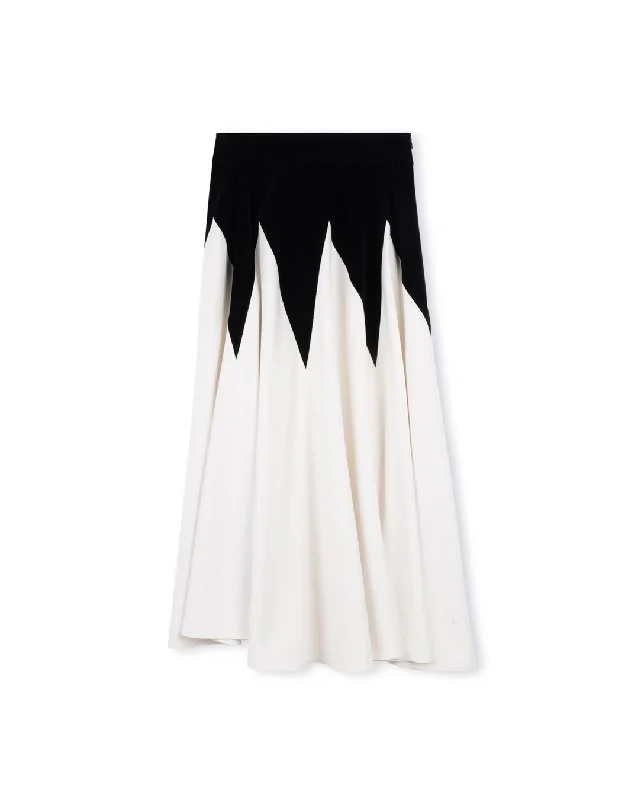 Velour And Wool Detailed Skirt